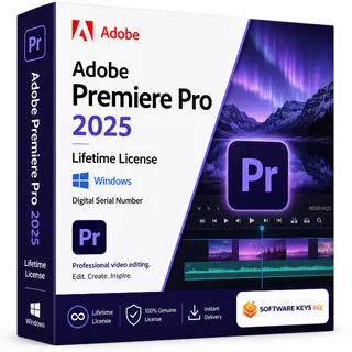 Adobe Premiere Pro 2025 - Lifetime License (Windows, Digital Serial Number)