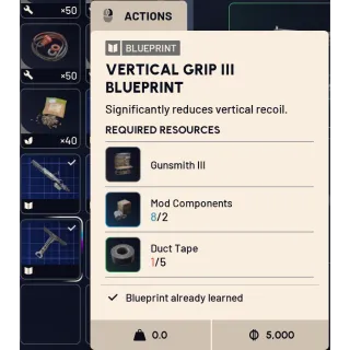 VERTICAL GRIP III BLUEPRINT | $2.75