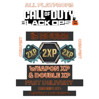 15 hours double xp & weapon xp bo6