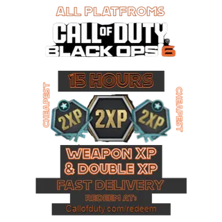 15 hours double xp & weapon xp bo6