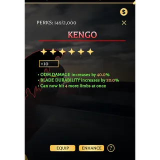 Kengo +10 - Mytical Perk | Attack  On Titan  Revolution (AOTR) | Cheapest Offer 