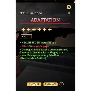 Adaptation +10 -  Mytical Perk | Attack On Titan Revolution (AOTR) | Cheapest Offer