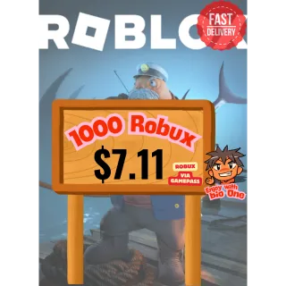 1000 Robux via gamepass (Before Tax)| Roblox | Fast Delivery