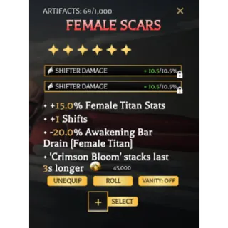 Female Scars | Attack On Titan Revolution (AOTR) | Cheapest Offer