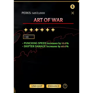 Art Of War +10 - Mytical Perk | Attack On Titan (AOTR) | Cheapest Offer