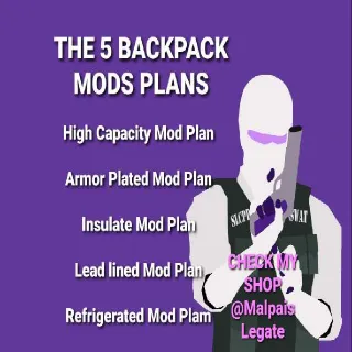 All 5 Backpack Mods Set