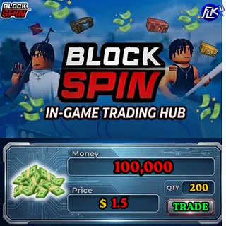 BLOCKSPIN  💸 Money 100k Trade in game  only💸