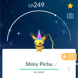 Shiny Party Hat Pichu