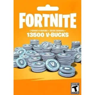 Fortnite - 13500 V-Bucks Gift Card Key GLOBAL