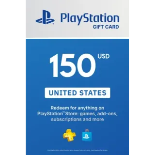 $150.00 USD PlayStation Store - USA