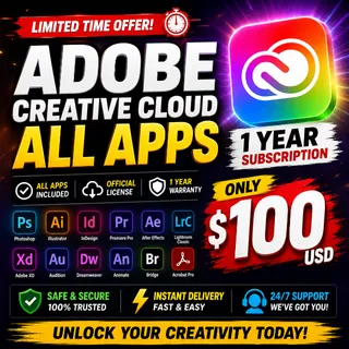 Adobe Creative Cloud All Apps – 1 Year | Only $100