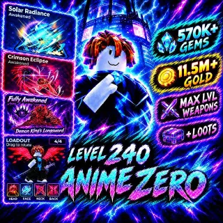 240 LVL ACCOUNT 11.5M+ GOLD 570K+ GEMS - Anime Zero