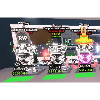 3x yin yang cappuccino clownino