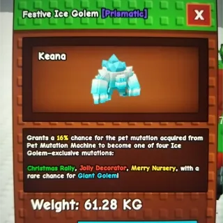 HUGE FESTIVE ICE GOLEM 60kg+