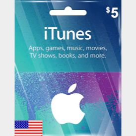 $5.00 iTunes $5 USD GIFT CARD (US)