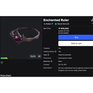 Enchanted Ruler Rare Roblox Limited