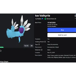 Ice Valkyrie Roblox Limited