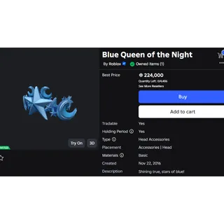 Blue Queen of the Night Roblox Limited