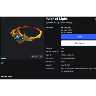 Ruler of Light Roblox Limited