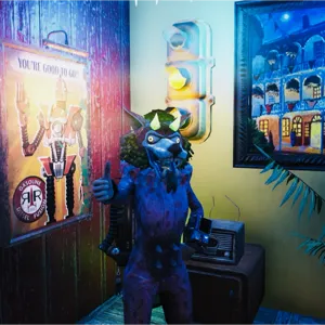 Glowing Blue Devil Mask