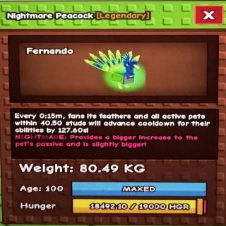 NIGHTMARE TITANIC PEACOCK 80KG