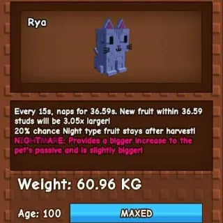 NIGHTMARE MOONCAT 60KG - GROW A GARDEN