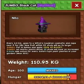 COLLOSAL BLACK CAT 110KG - GROW A GARDEN