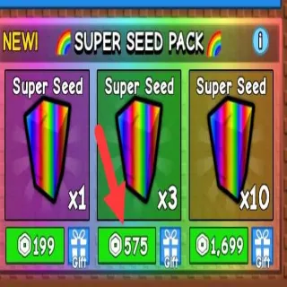 3X SUPER SEED - GROW A GARDEN
