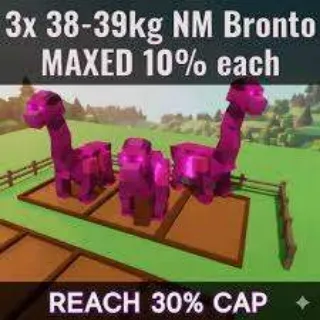 3X NIGHTMARE BRONTO 38-39KG - GROW A GARDEN