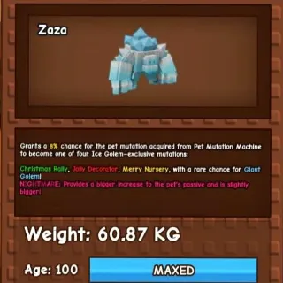 NIGHTMARE ICE GOLEM 60KG - GROW A GARDEN