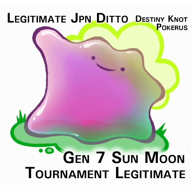 Legitimate Jpn Ditto W Destiny Knot Pokerus Pokemon Sun - 