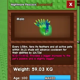 Titan Nightmare Peacock 59.03KG level 100