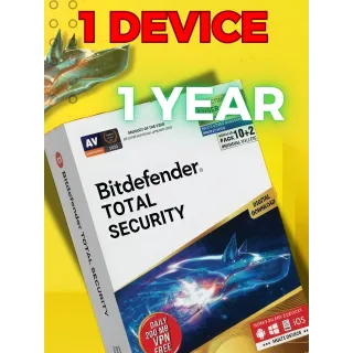 Bitdefender Total Security 1 Device 1 -2024   INDIA KEY 