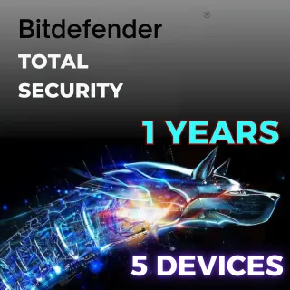 BITDEFENDER TOTAL SECURITY 5 DEVICES 1 YEAR