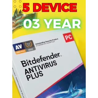 Bitdefender Antivirus Plus (5 Device , 3 Year) -2024 , INDIA KEY