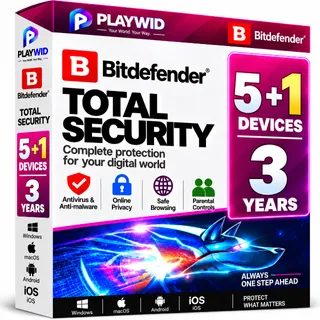 Bitdefender Total Security 5 + 1 extra Devices 3 Years