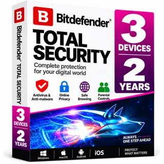 BITDEFENDER TOTAL SECURITY 3 DEVICES 2 YEARS 