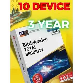 Bitdefender Total Security (10 Devices, 3 Years) LICENSE KEY