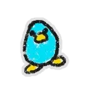 1 Small Blue Chick Sticker
