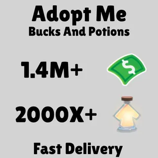 1.4 Million Bucks And 2000X+ Potions - Adopt Me