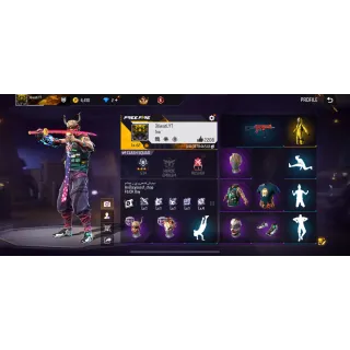 Free Fire Sakura Account – Level 62 | Thailand Server | Clash Squad Pro | Rare Skins & Emotes