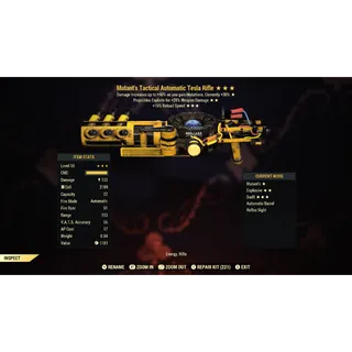 Mutants Explosive 15R Tesla Rifle MEX15R | Max Level 50 | Fast Delivery