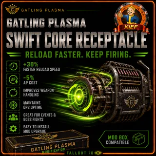 Gatling Plasma Swift Core Receptacle Mod Box  Heavy Weapon Fire Rate Mod  Fallout 76 Xbox  Fast Delivery