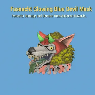 Fasnacht Glowing Blue Devil Mask