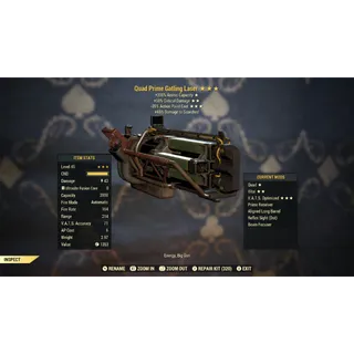 Quad 50C 35AP Gatling Laser Q/50C/35AP | Max Level 45 | Fast Delivery