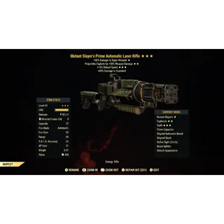 Mutant Slayer’s Explosive 15R Laser Rifle MSER15R | Max Level 50 | Fast Delivery