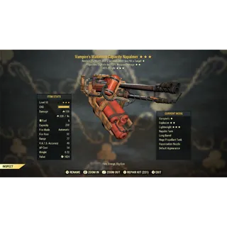 Vampire’s Explosive 90% Reduced Weight Flamer VE90 | Napalmer Mod | Legacy Heavy Weapon | Fast Delivery