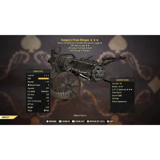 Vampire’s +50% Bash Damage 35AP Minigun V Bash35 | Max Level 45 | Fast Delivery
