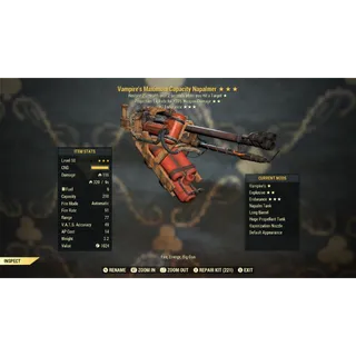 Vampire’s +3 Endurance Flamer VE +3END | Napalmer Mod | Tank Heavy Weapon | Max Level 50 | Fast Delivery