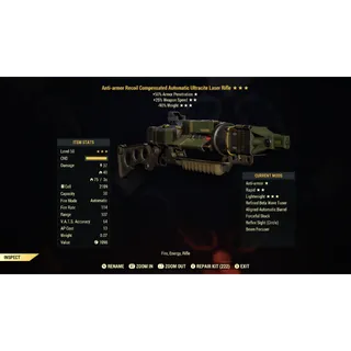 Anti Armor 25FFR 90RW Ultracite Laser Rifle AA2590 | Max Level 50 | Fast Delivery